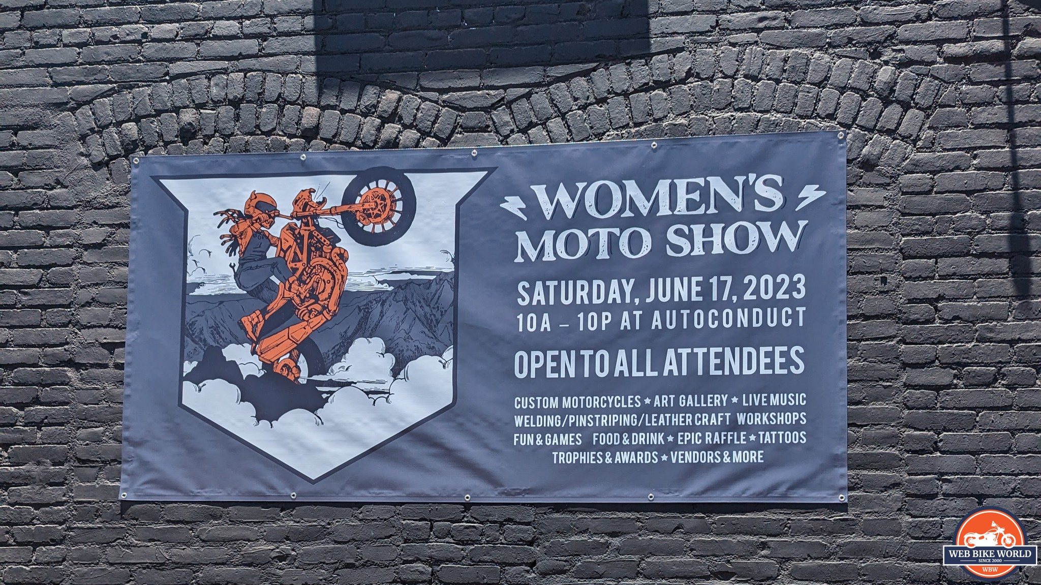 Banner for the Women's Motorcycle Show 2023