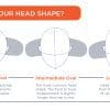 A diagram showing an exaggerated comparison between head shapes.