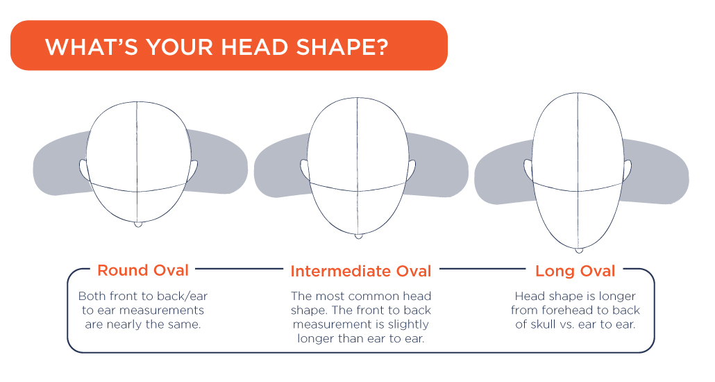 A diagram showing an exaggerated comparison between head shapes.