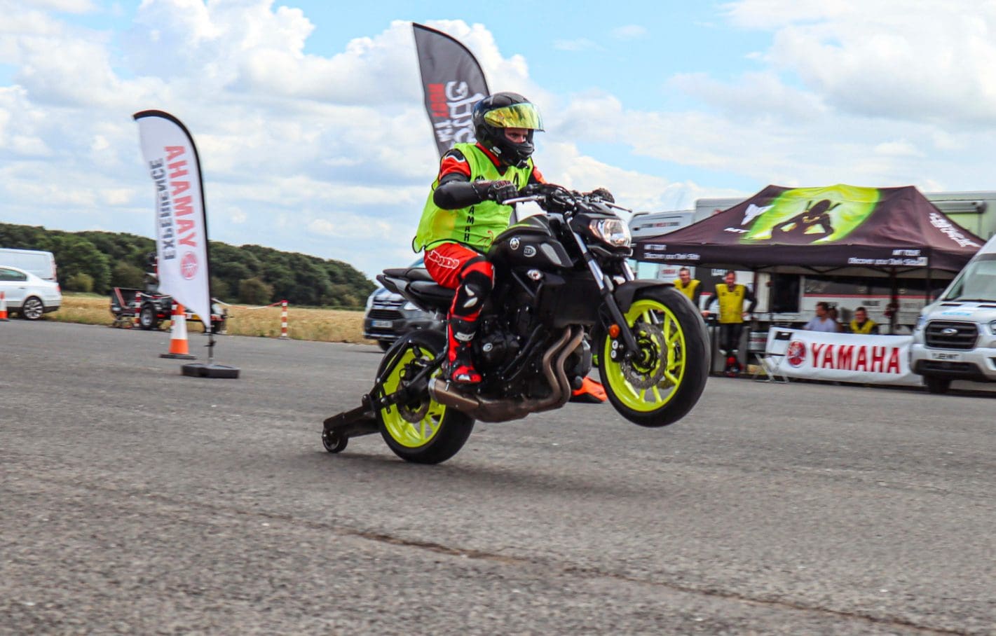 learning wheelie on a motorcycle