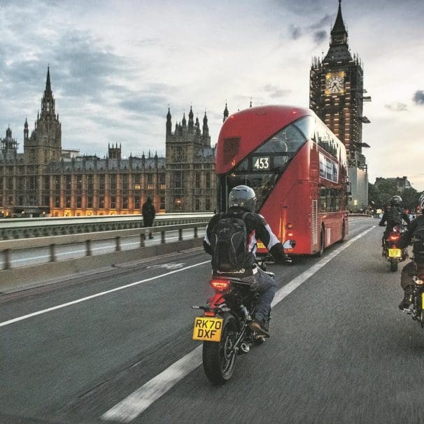 British motorcyclists enjoying a scoot in the ULEZ. Media sourced from MCN.