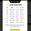 The sizing chart from Scorpion for the EXO XT9000 helmet