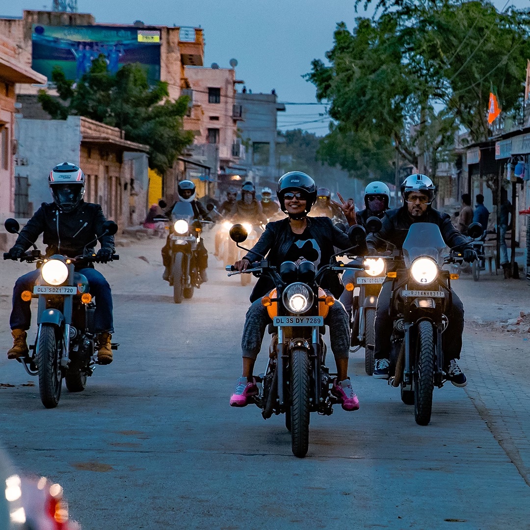 A series of motorcycle riders, on Royal Enfield motorcycles. Media sourced from Royal Enfield.