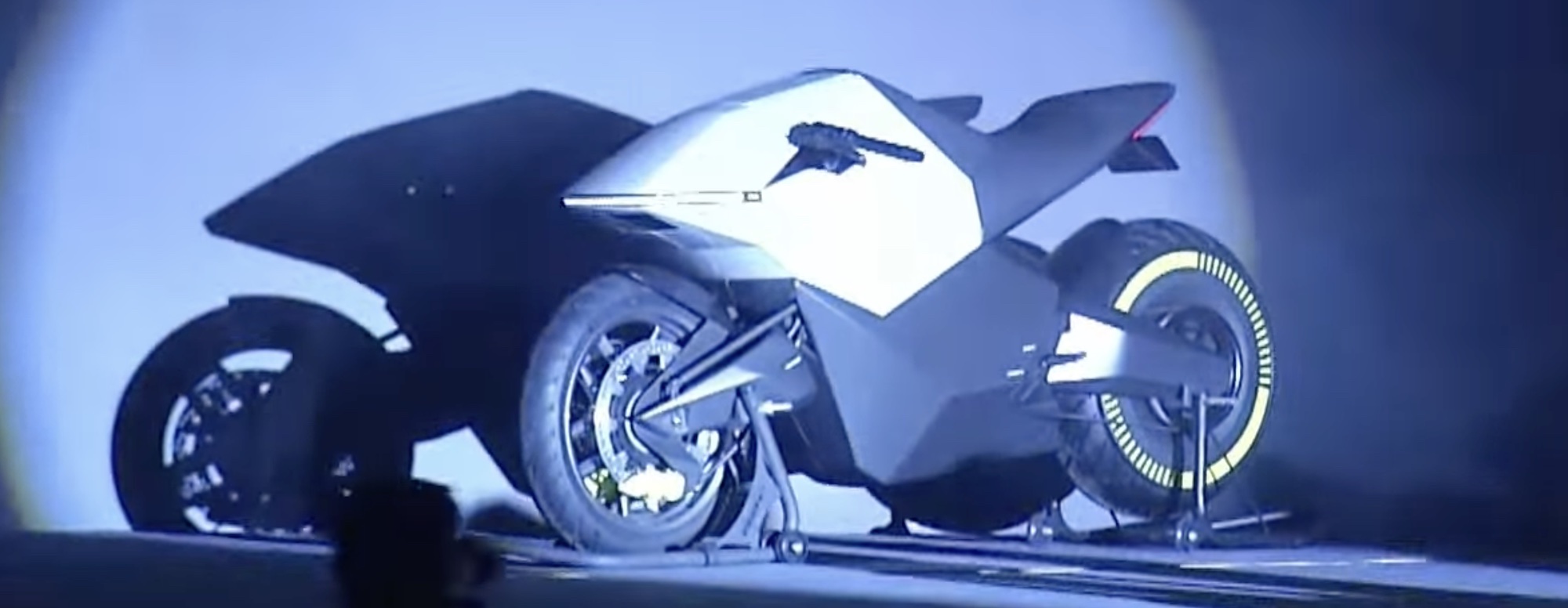 A view of the Ola Diamondhead - a new electric motorcycle currently in the prototype phase. Media sourced from Part 1 of "End ICE Age" on YouTube.