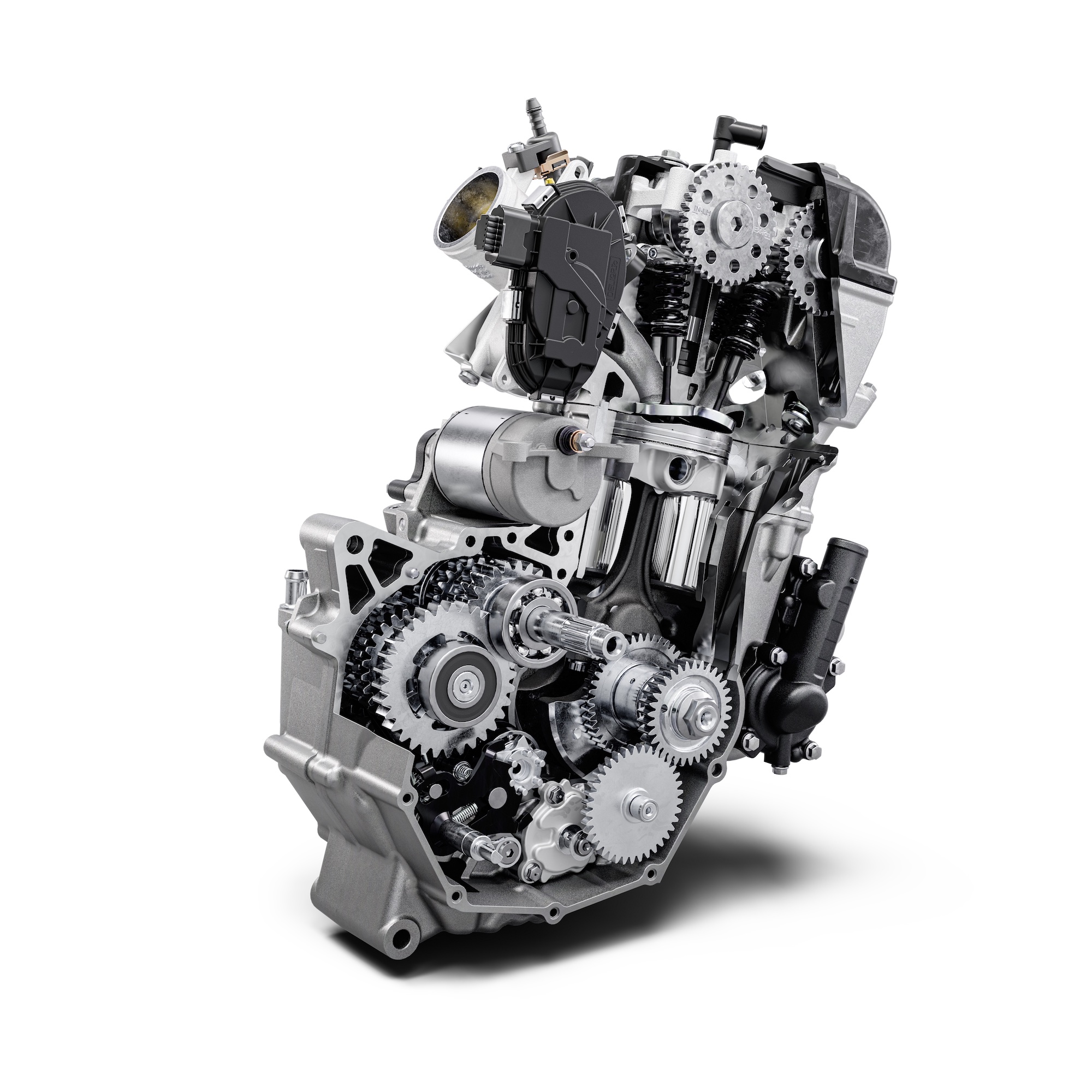 A view of KTM's new LC4c engine. Media sourced from KTM.