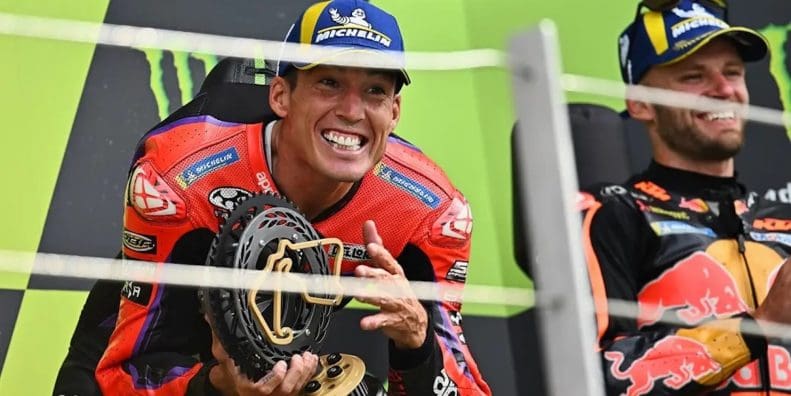 Aleix Espargaró, Aprilia’s #1 and the winner of our good British Grand Prix. Media sourced from Motorcycle Sports.