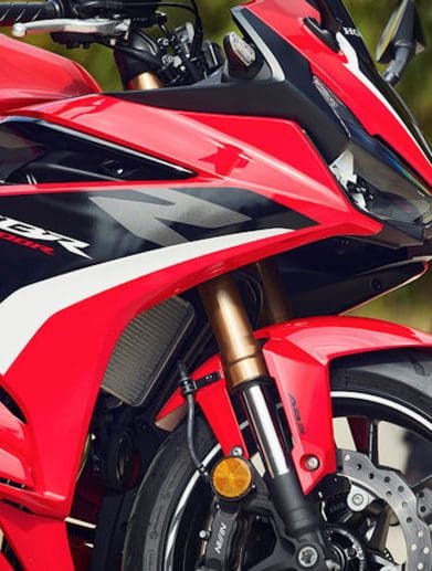 A view of Honda's CBR500R. Media sourced from Honda.