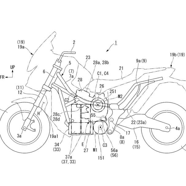 A view of the blueprints connected to a hybrid concept Honda's got in the proverbial lab. Media sourced from CycleWorld.