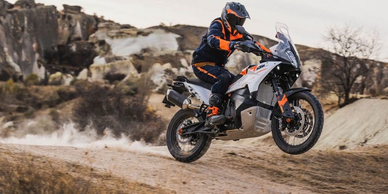 KTM's 790 Adventure. Media sourced from KTM.