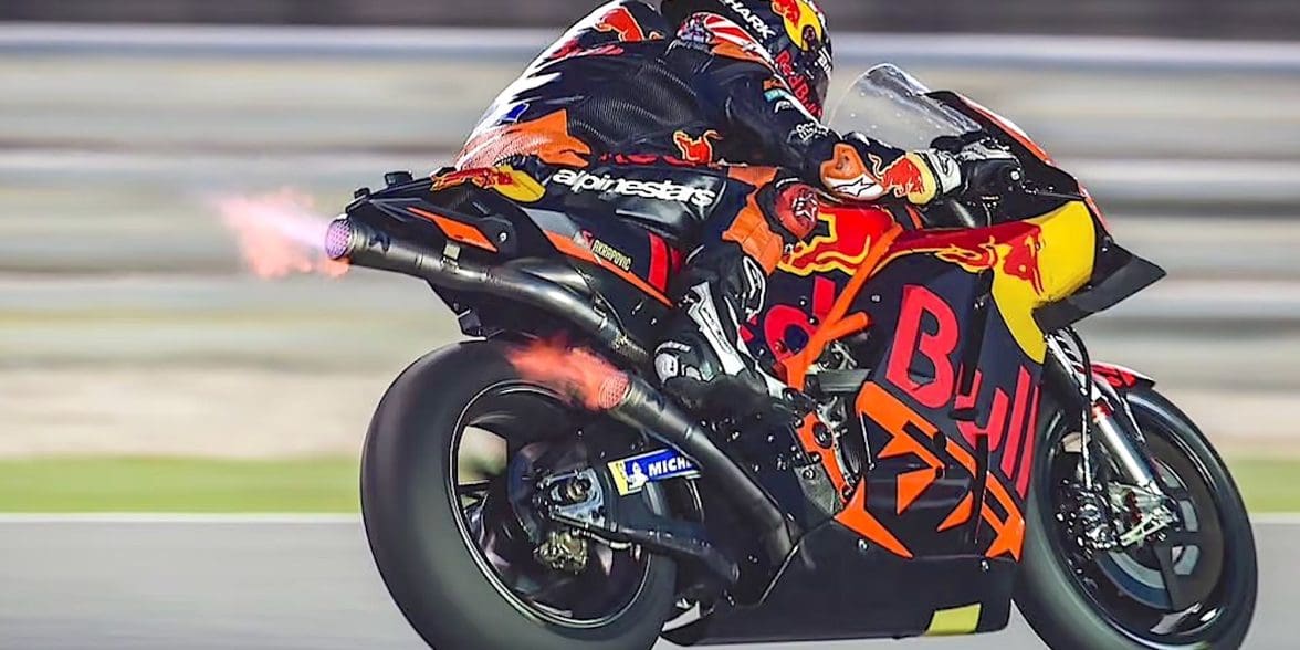 A MotoGP Redbull machine showing off excellent effort. Media sourced from KTM.