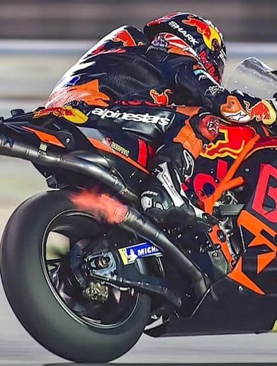 A MotoGP Redbull machine showing off excellent effort. Media sourced from KTM.