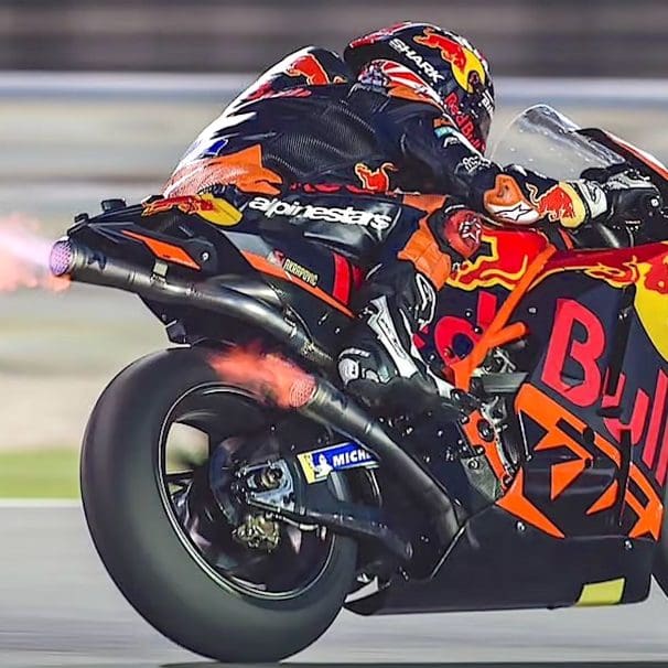 A MotoGP Redbull machine showing off excellent effort. Media sourced from KTM.