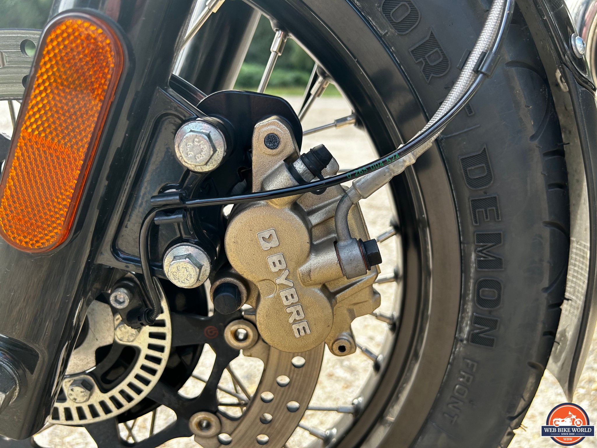 Closeup of the ByBre brake calipers