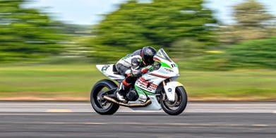 A view of Jarrod "Jack" Frost, setting a wicked speed record at Elvington. Media sourced from MCN.