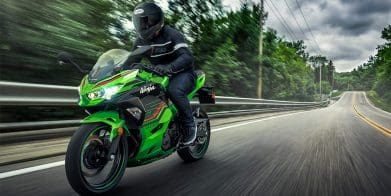 A view of Kawasaki's Ninja 400. Media sourced from Ledgwood Powersports.