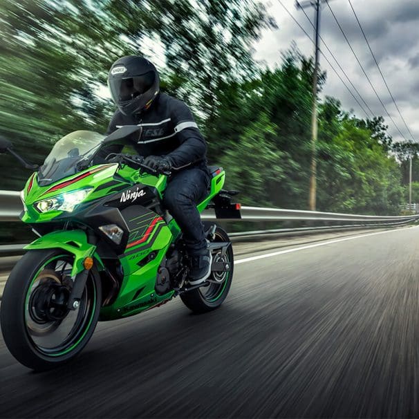 A view of Kawasaki's Ninja 400. Media sourced from Ledgwood Powersports.