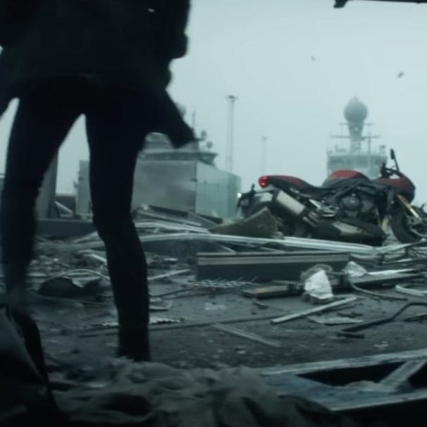 A view of the new Netflix hit "Heart of Stone" (2023), featuring Gal Gadot and her spiffy Speed Triple 1200 RR. Media sourced from Triumph and YouTube, aka Netflix.