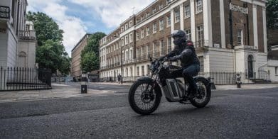 A Maeving motorcyclist. Media sourced from Visordown.