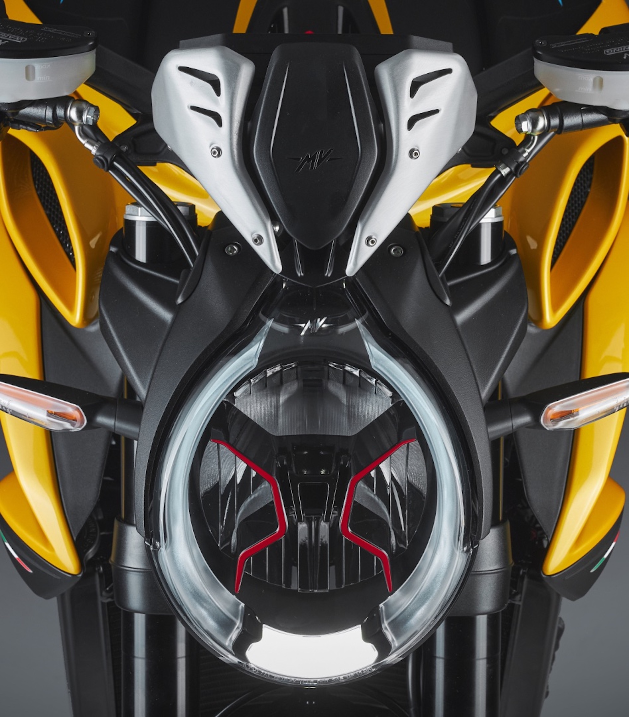 A front-quarter view of MV Agusta's Dragster. Media sourced from MV Agusta.