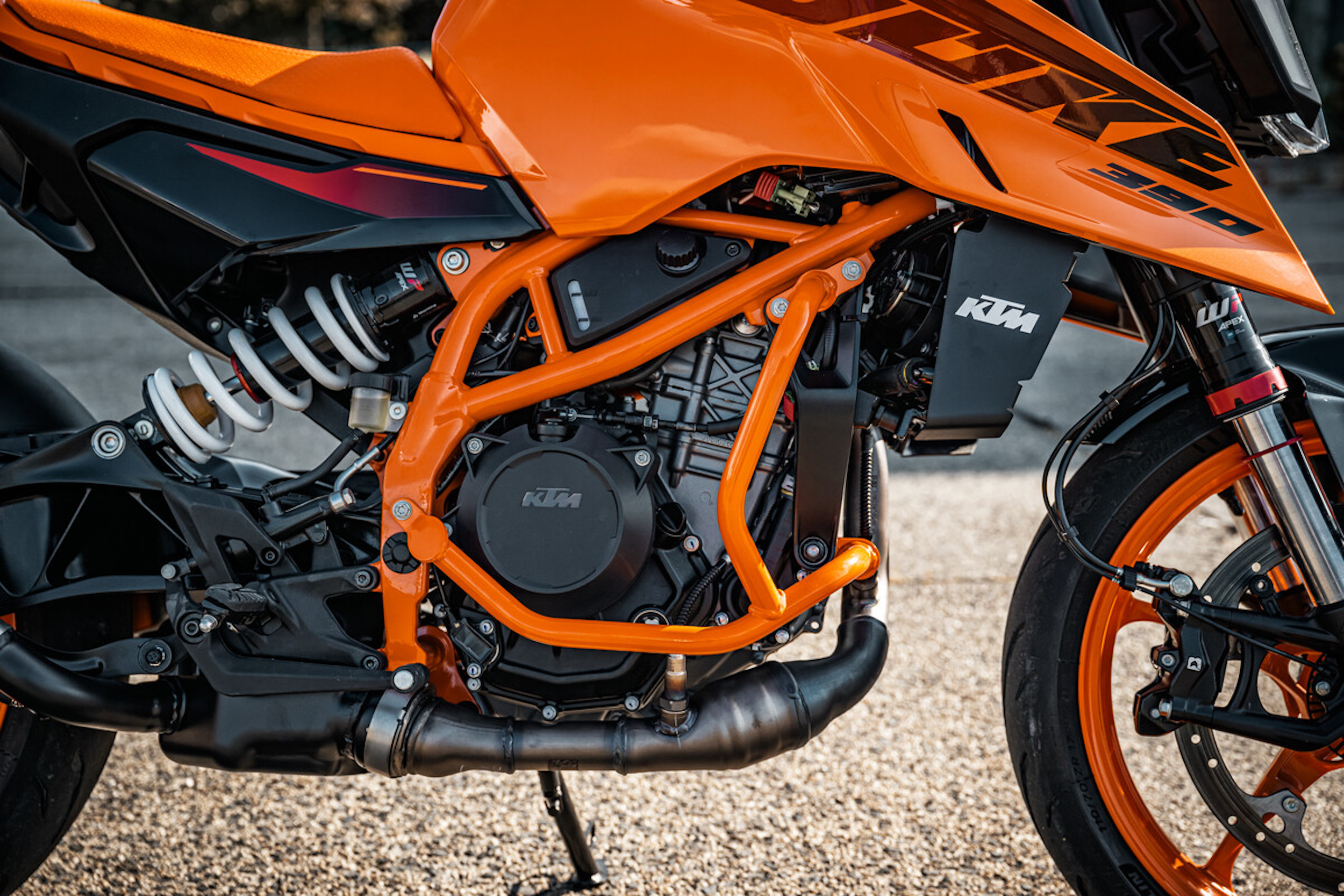 KTM's refreshed 2024 390 Duke. Media sourced from KTM.