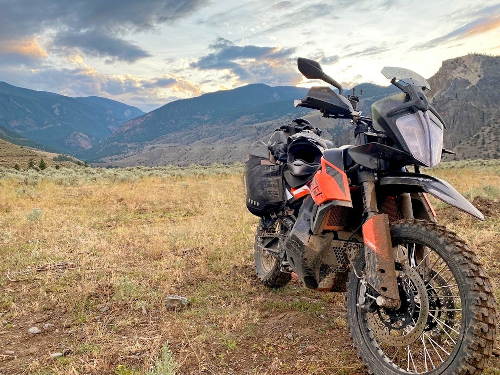 A view of KTM's 790 Adventure. Media sourced from Jim Pruner's review of the bike, back in 2021.