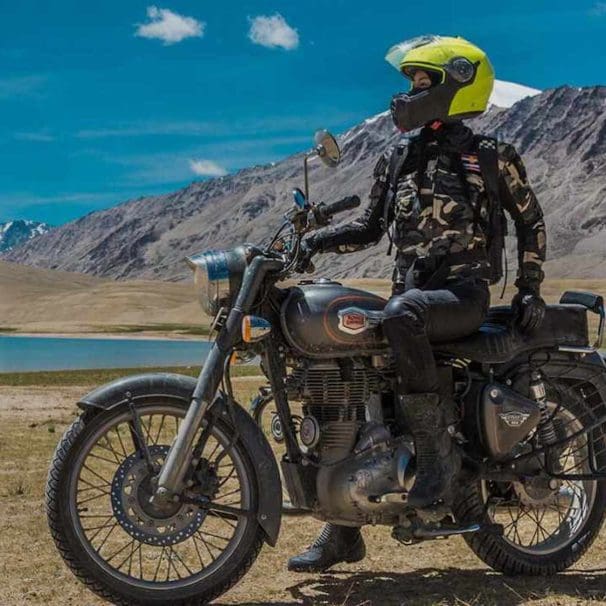 A Royal Enfield rider. Media sourced from First Post.