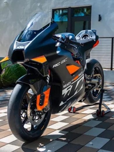 A view of the KTM RC 8C (#35 of 200) currently up for auction in Florida. Media sourced from Bring a Trailer.