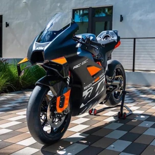 A view of the KTM RC 8C (#35 of 200) currently up for auction in Florida. Media sourced from Bring a Trailer.