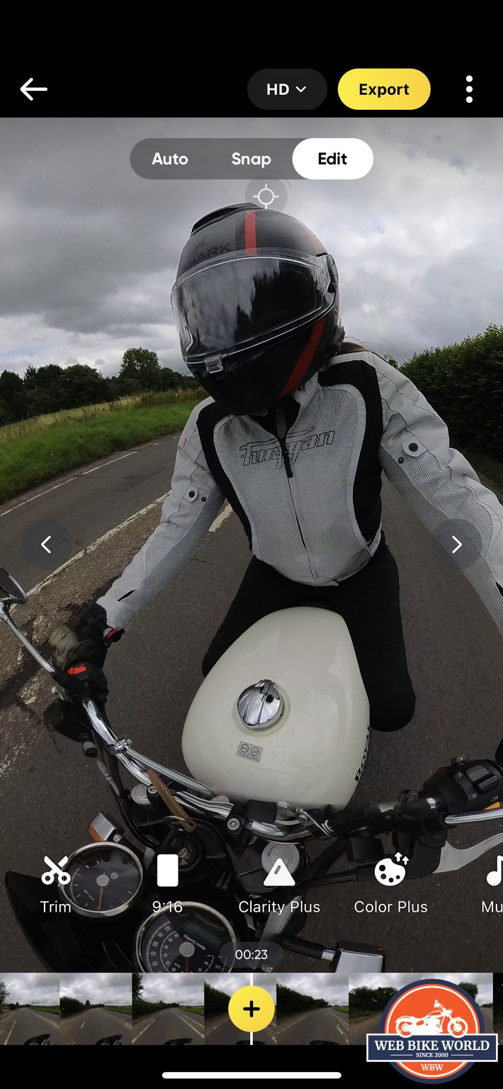 Video editing on the Insta360 X3 Camera app