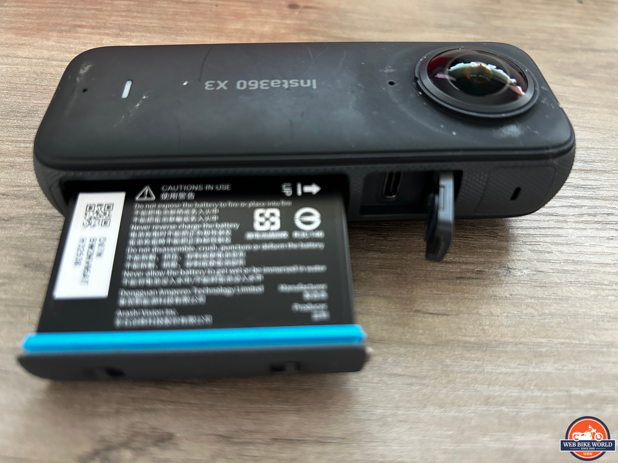 The battery compartment and recharging port.