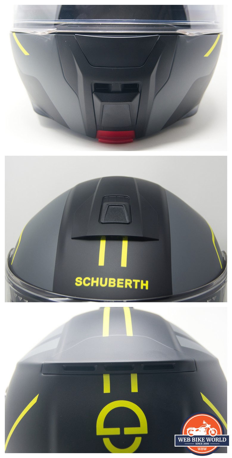 Closeup of the vents on the helmet