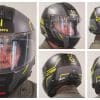 Various angles of the Schuberth C5 helmet