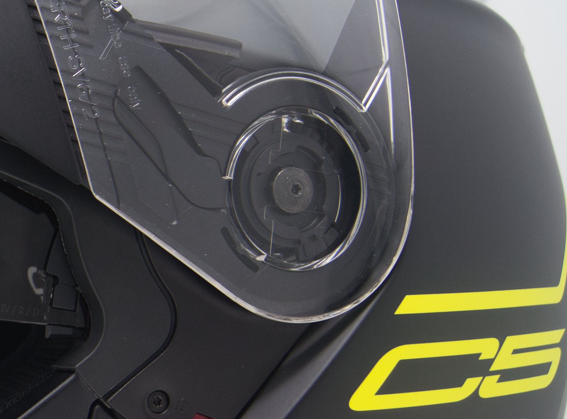 Closeup of the helmet pinlock