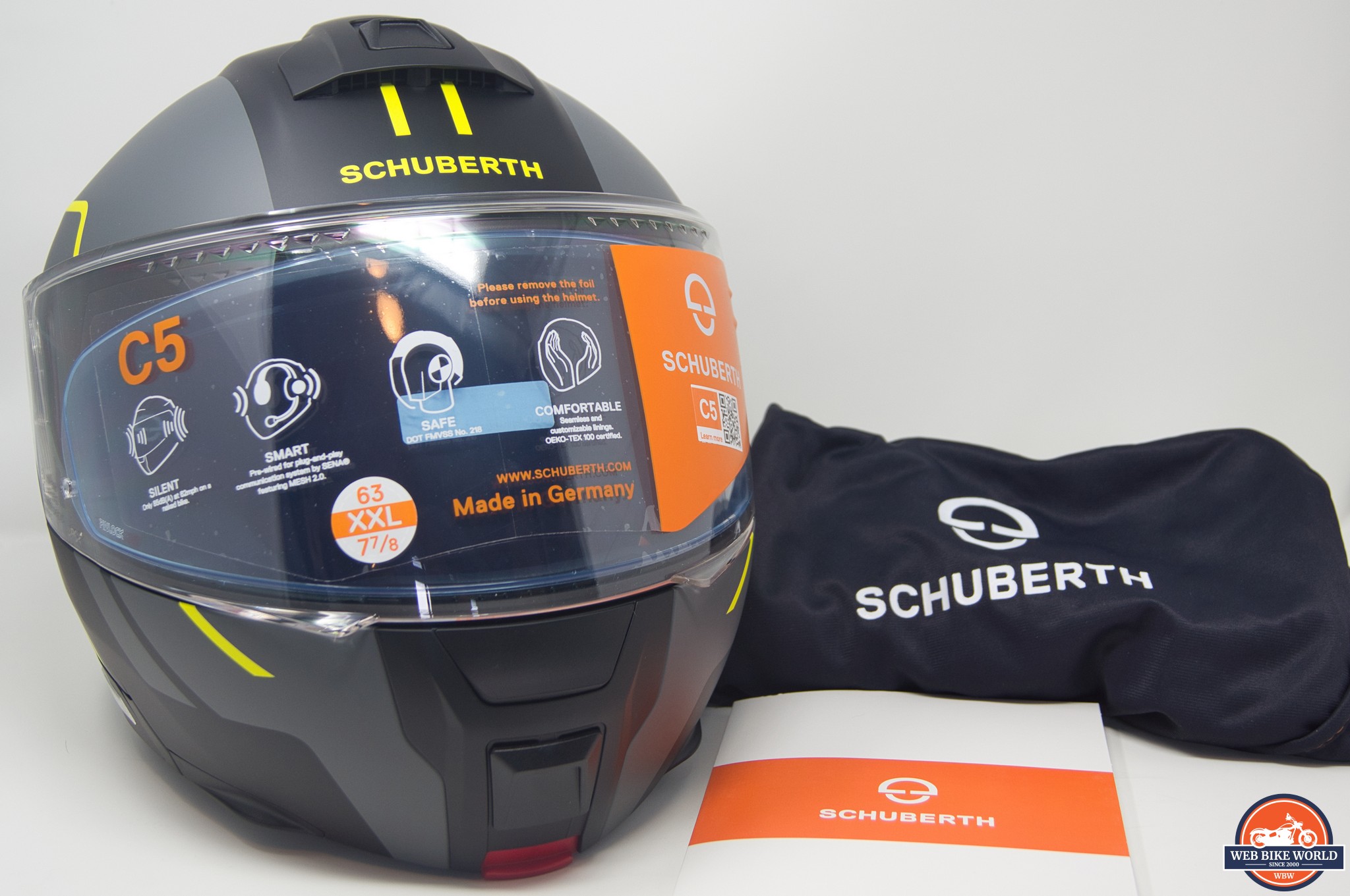 Front view of the Schuberth C5 Helmet