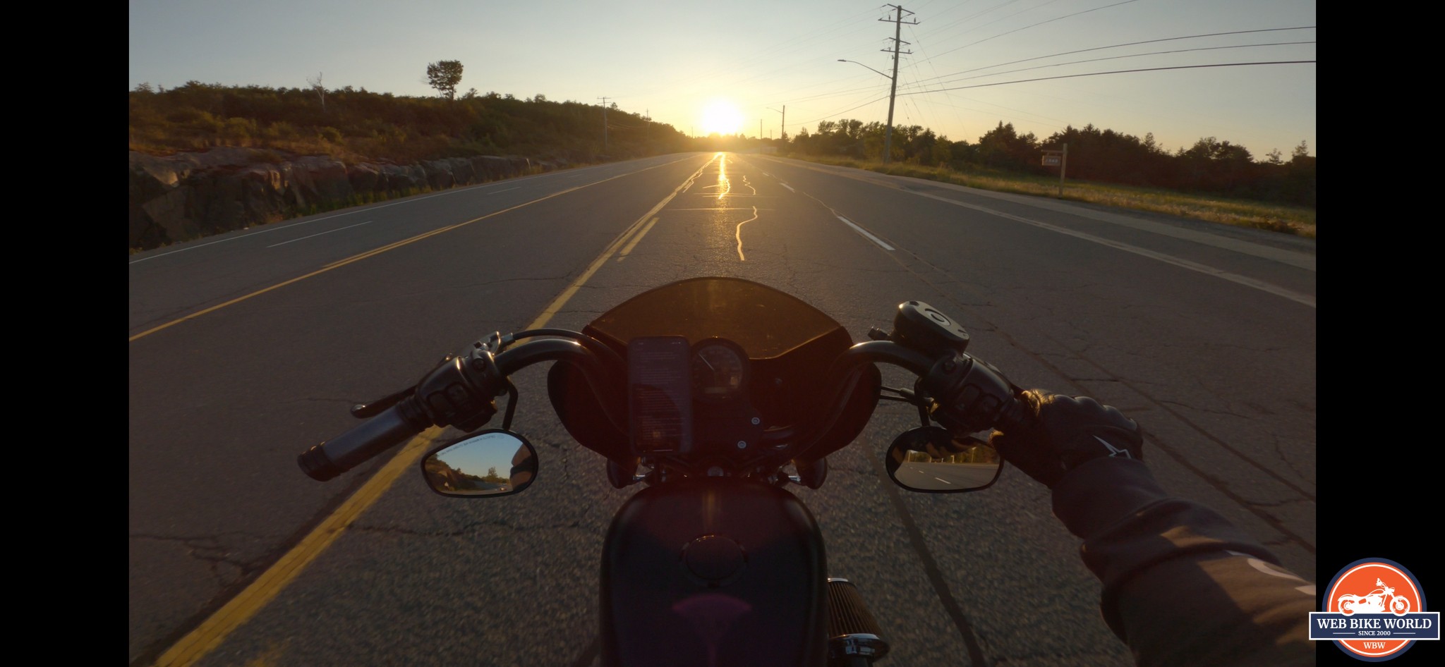 POV view of riding a motorcycle