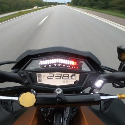 riding two up on a motorcycle