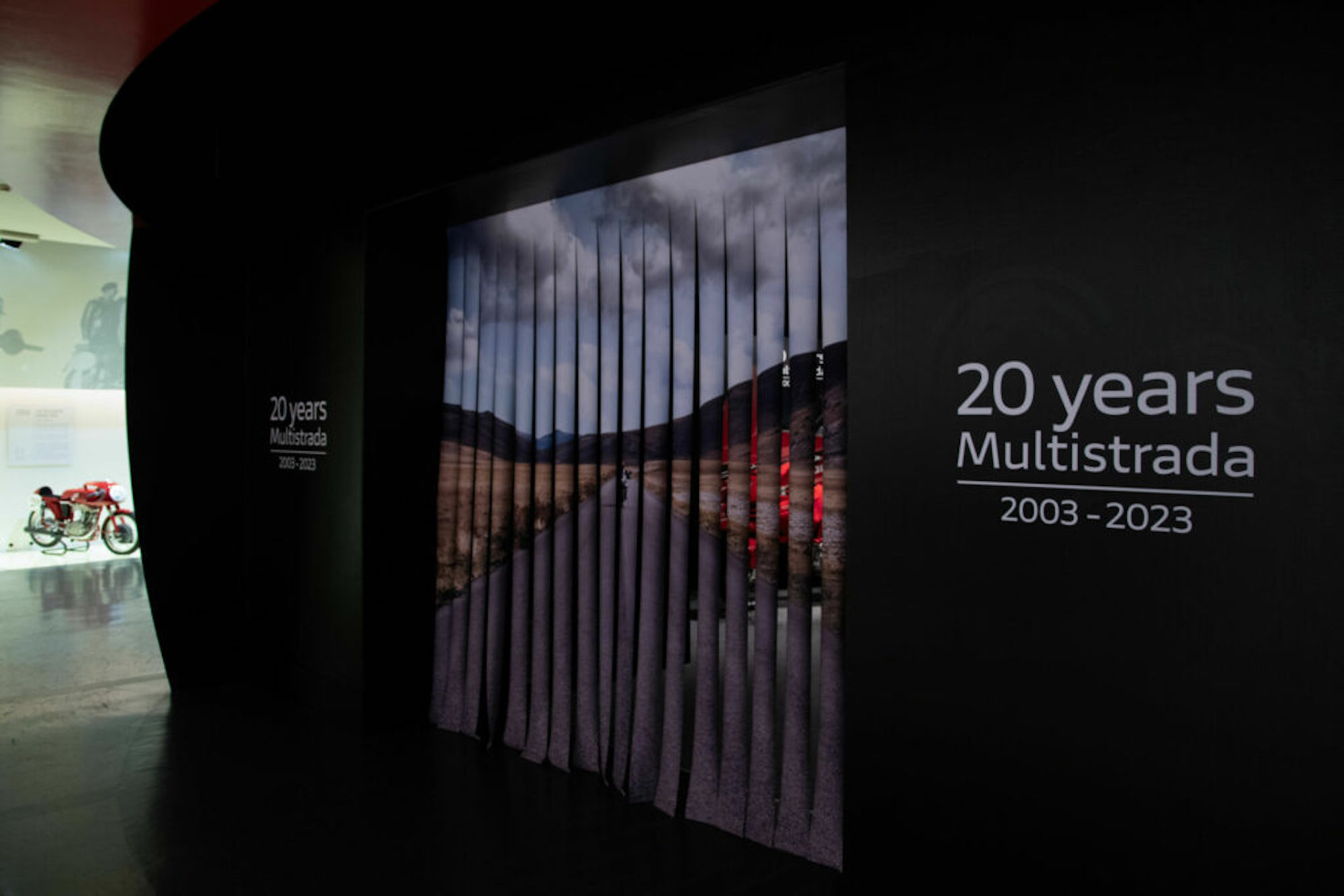 Ducati's exhibition celebrating 20 years of the Multistrada. Media sourced from Roadracing World. 