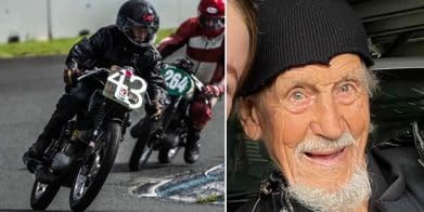 Leslie Harris, the World's Oldest Competitive Motorcycle Racer! Media sourced from the Guinness Book of World Records.