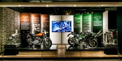 A view of the Kawasaki museum. media sourced from the Kawasaki global site.