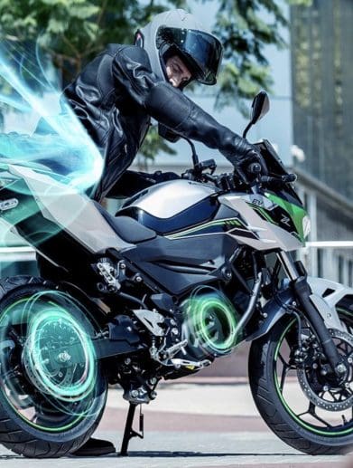 Kawasaki's fast-approaching electric bike range, consisting of the Z e-1 and Ninja e-1. Media sourced from Kawasaki's recent press release.