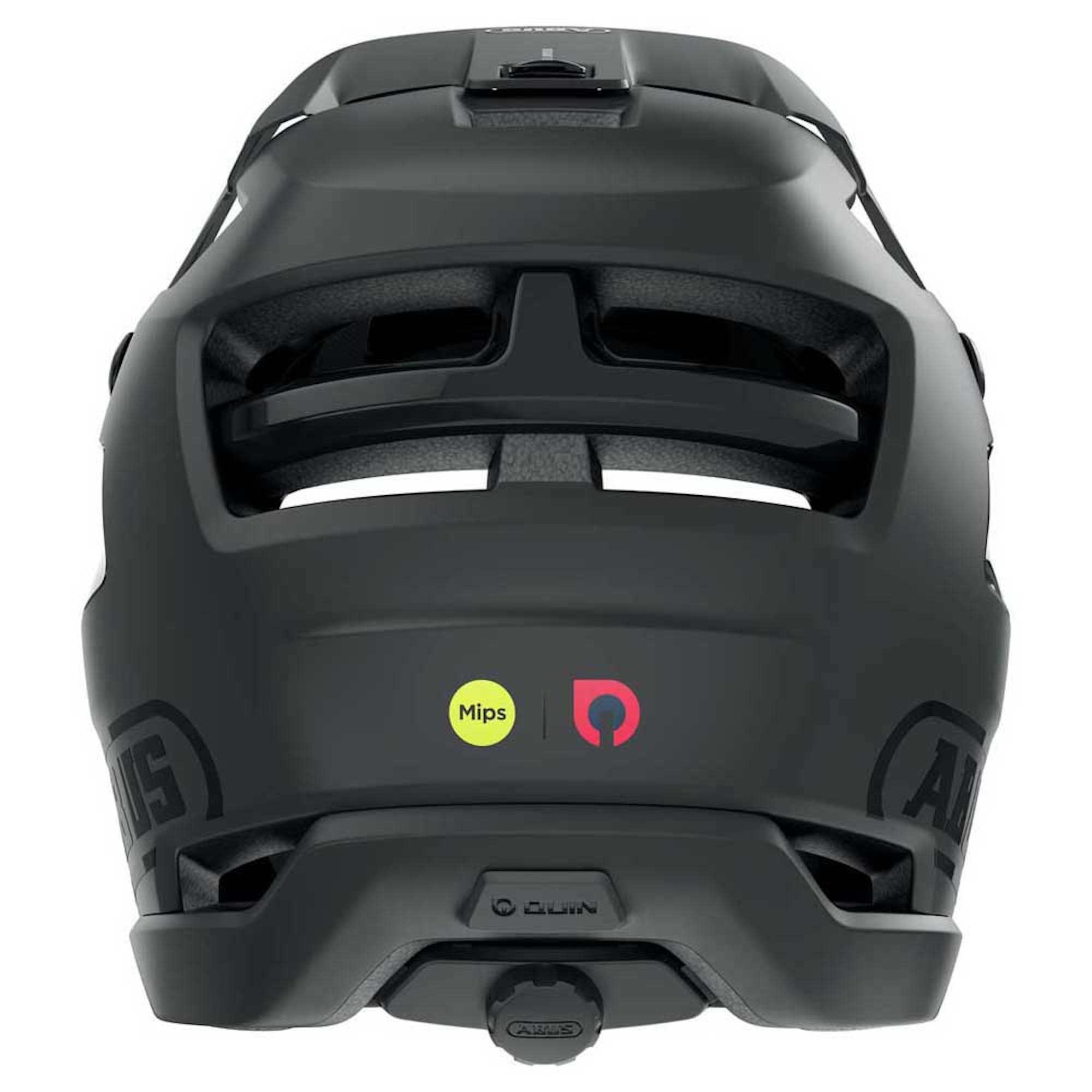 An ABUS bicycle helmet featuring technology from both Mips and Quin. Media sourced from Tradeinn.