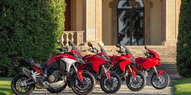 A lineup of Ducati Multistradas. Media sourced from Ducati.