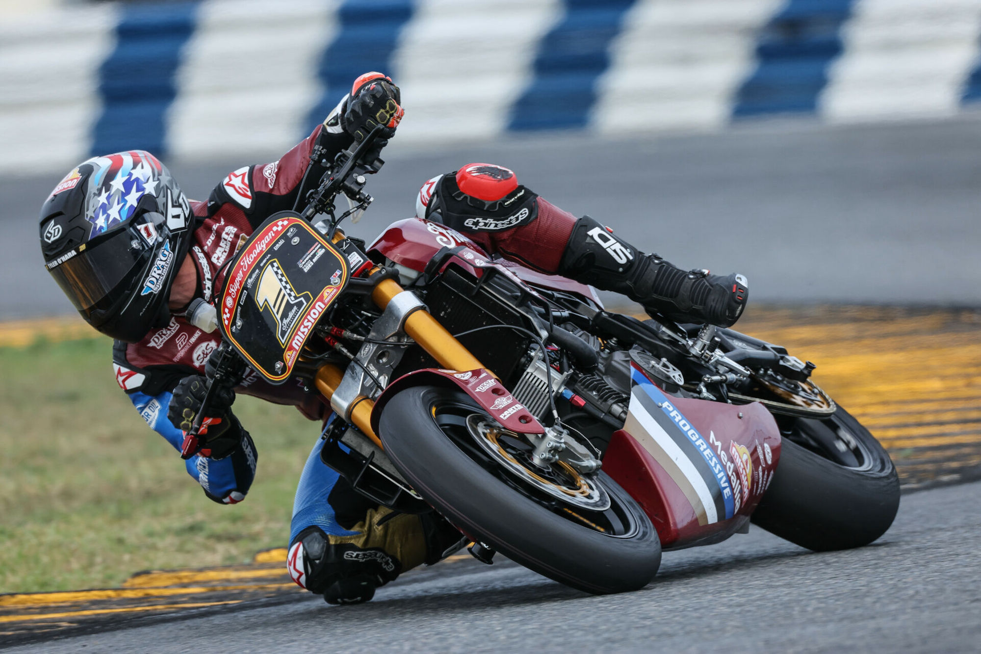 Indian Motorcycle Racing's #1, Tyler O'Hara in the MotoAmerica Mission Super Hooligan National Championship (SHNC). Media sourced from a recent press release.