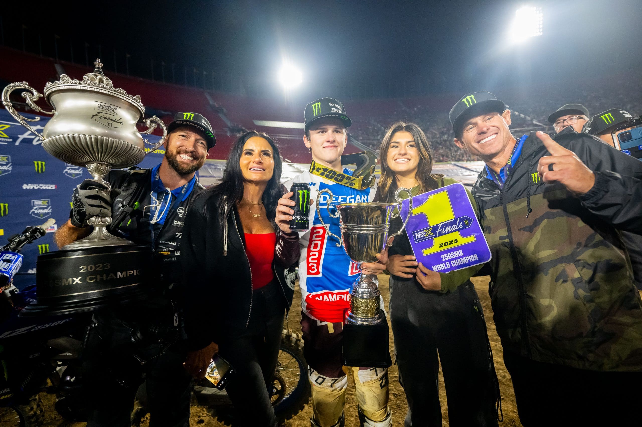 Haiden Deegan, in his rookie year, notched a World Championship with a strong and smart ride at the season's Final and took home a $500,000 bonus. Photo Credit: Feld Motor Sports, Inc. Media sourced from SuperMotocross' recent press release. 