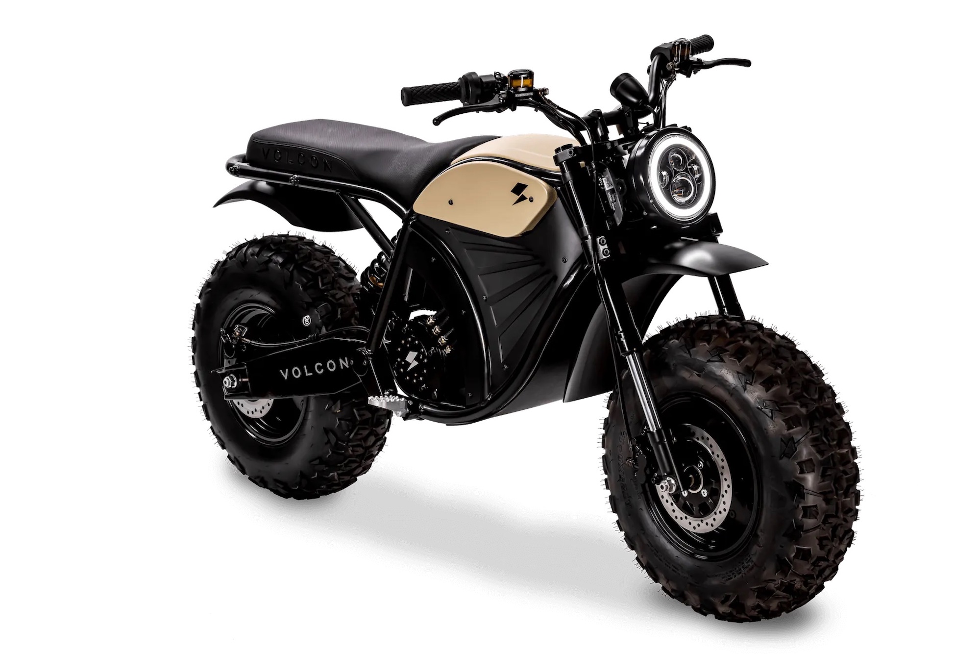 A view of the newest electric off-roading motorcycle from Volvon: The Grunt EVO. Media provided by Volcon.