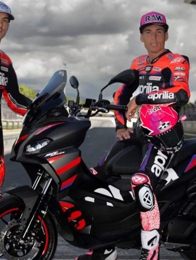 Aprilia's MotoGP-themed SR GT scooter. Media provided by Aprilia.