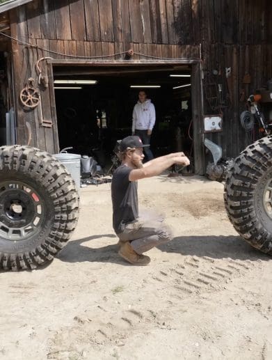 A monster knobbly chopper that Hard Grind Plumbing Co. has begun work on. Media sourced from HGPC's Youtube.