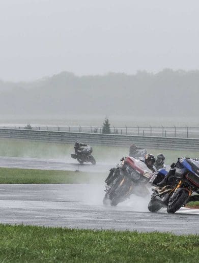 A view of one of the final rounds of the MotoAmerica Mission King of the Baggers series at New Jersey Motorsports Park. Media sourced from MotoAmerica's press release.