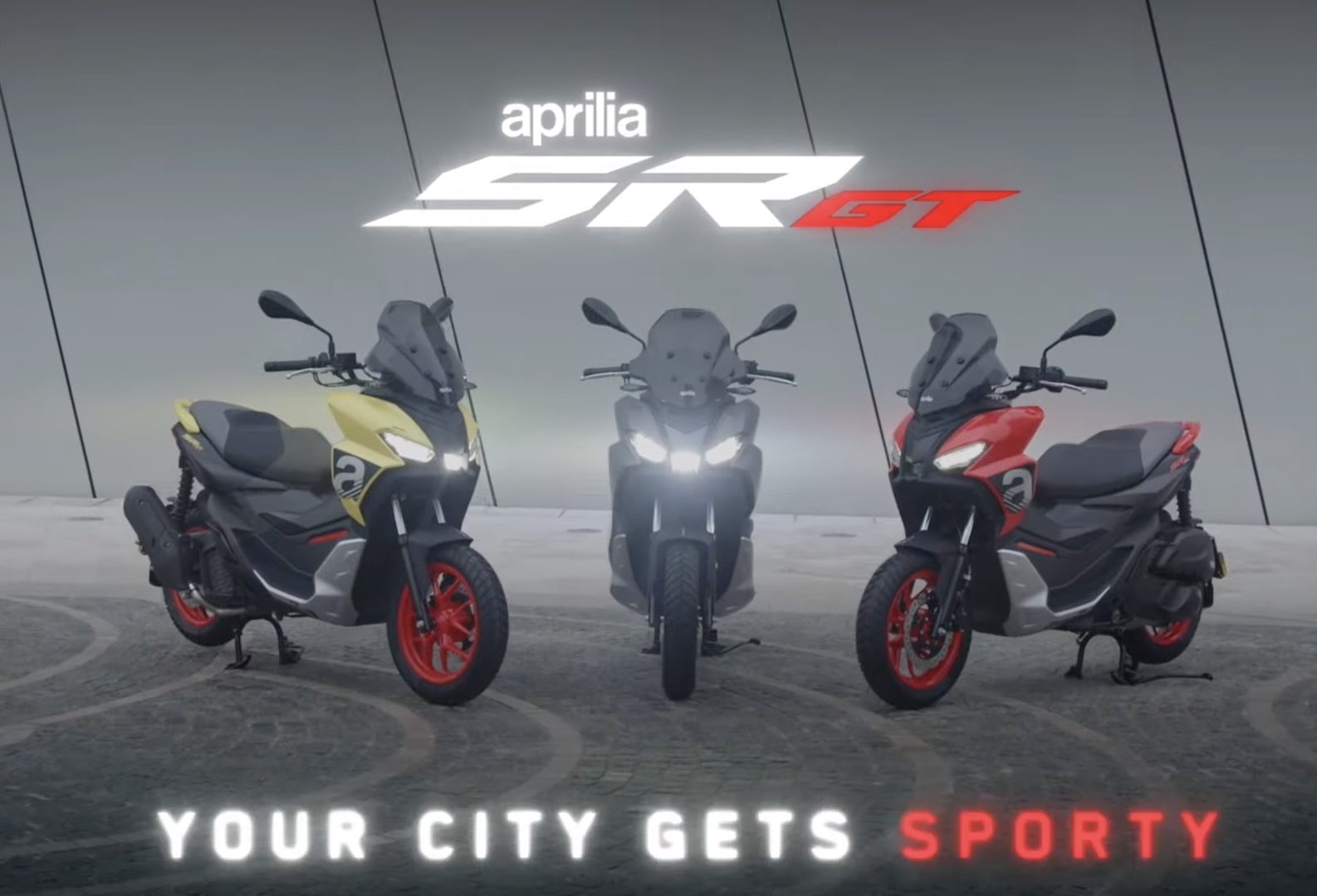 Aprilia's SR GT scooters. Media provided by Aprilia (Youtube).