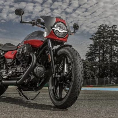 A view of Moto Guzzi's V7 Stone Cross. Media sourced from Moto Guzzi.